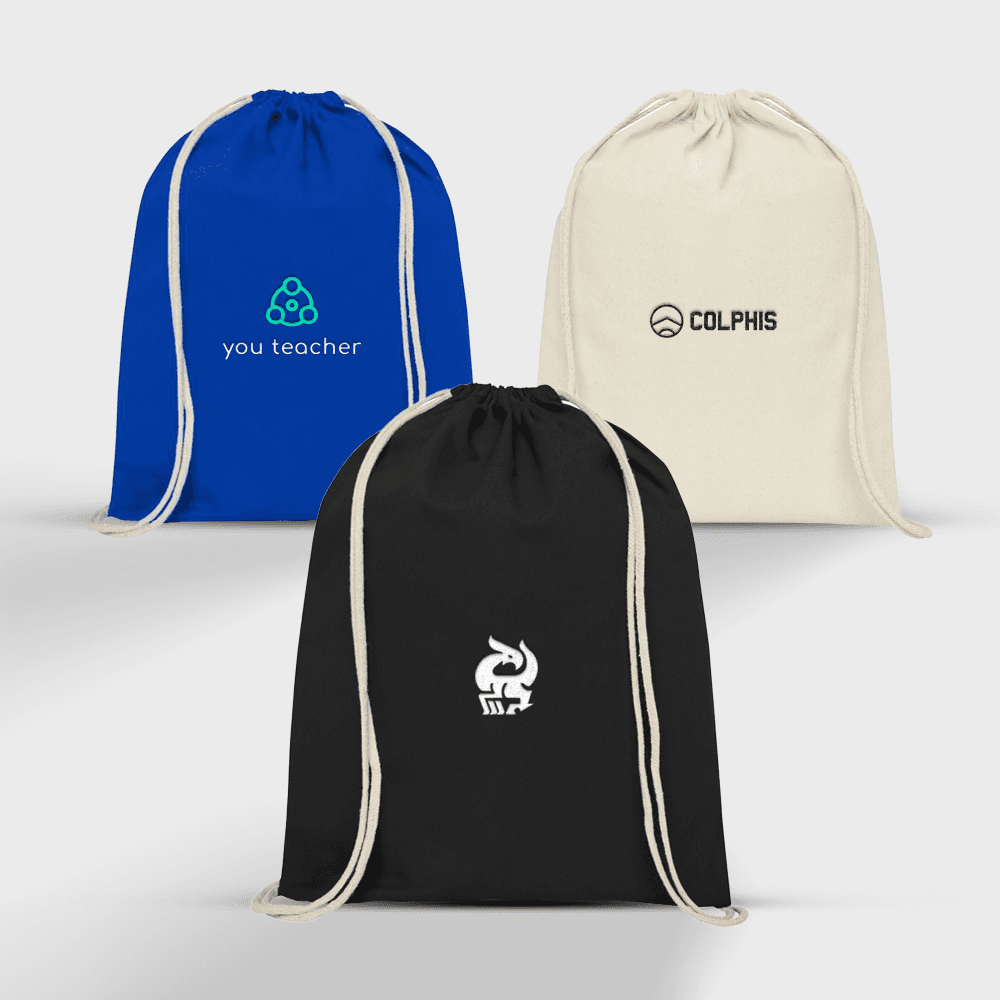 Bolsa con cordón de algodón Oregón 140 g/m²